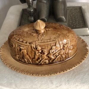 Beurrier en céramique fait à la main